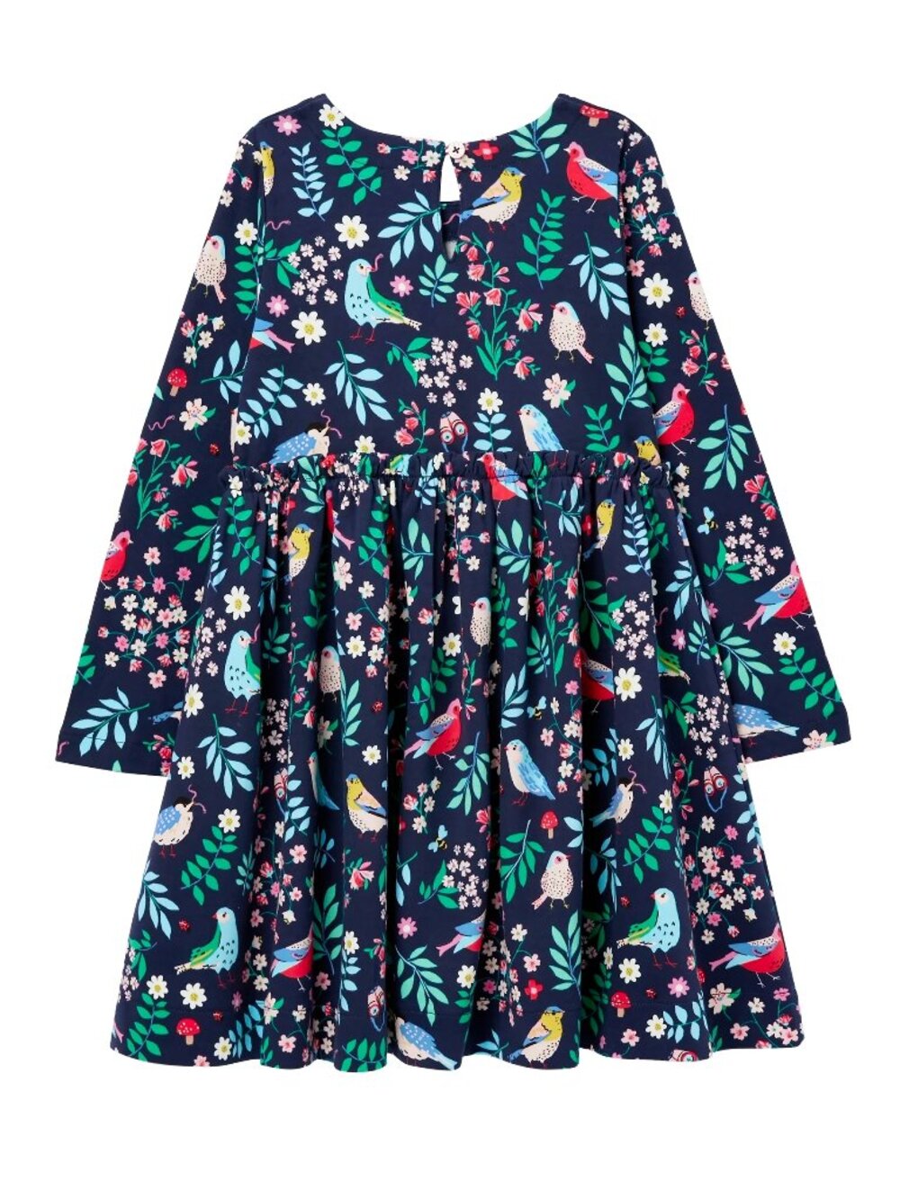 Joules Girls Navy Botanical Bird Print Hampton Dress
